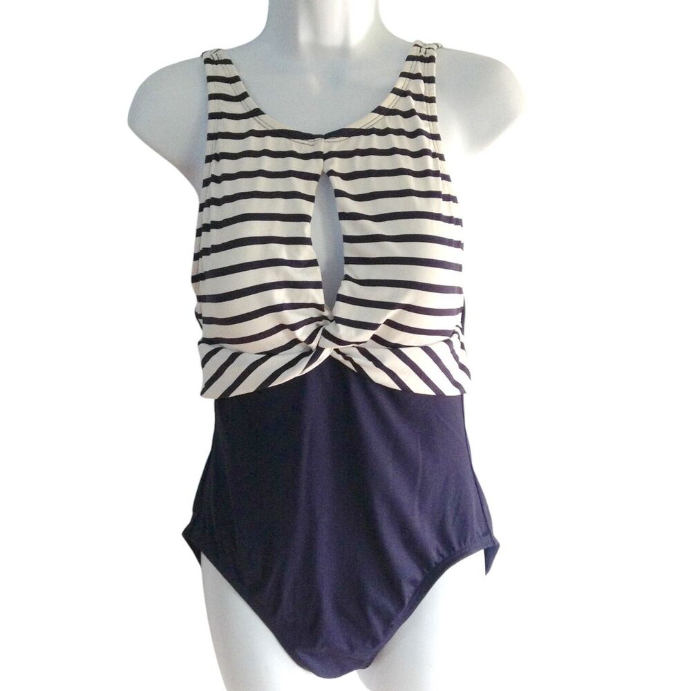 Tommy Bahama Swimsuit Women’s 8 Channel Surfing Twist-Front One-Piece Nautical